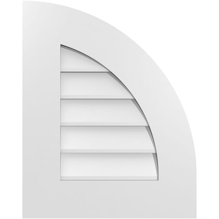 Ekena Millwork Quarter Round Top Right Surface Mount PVC Gable Vent w/ 3-1/2"W x 1"P Standard Frame, 16"W x 20"H GVPQR16X2001SN